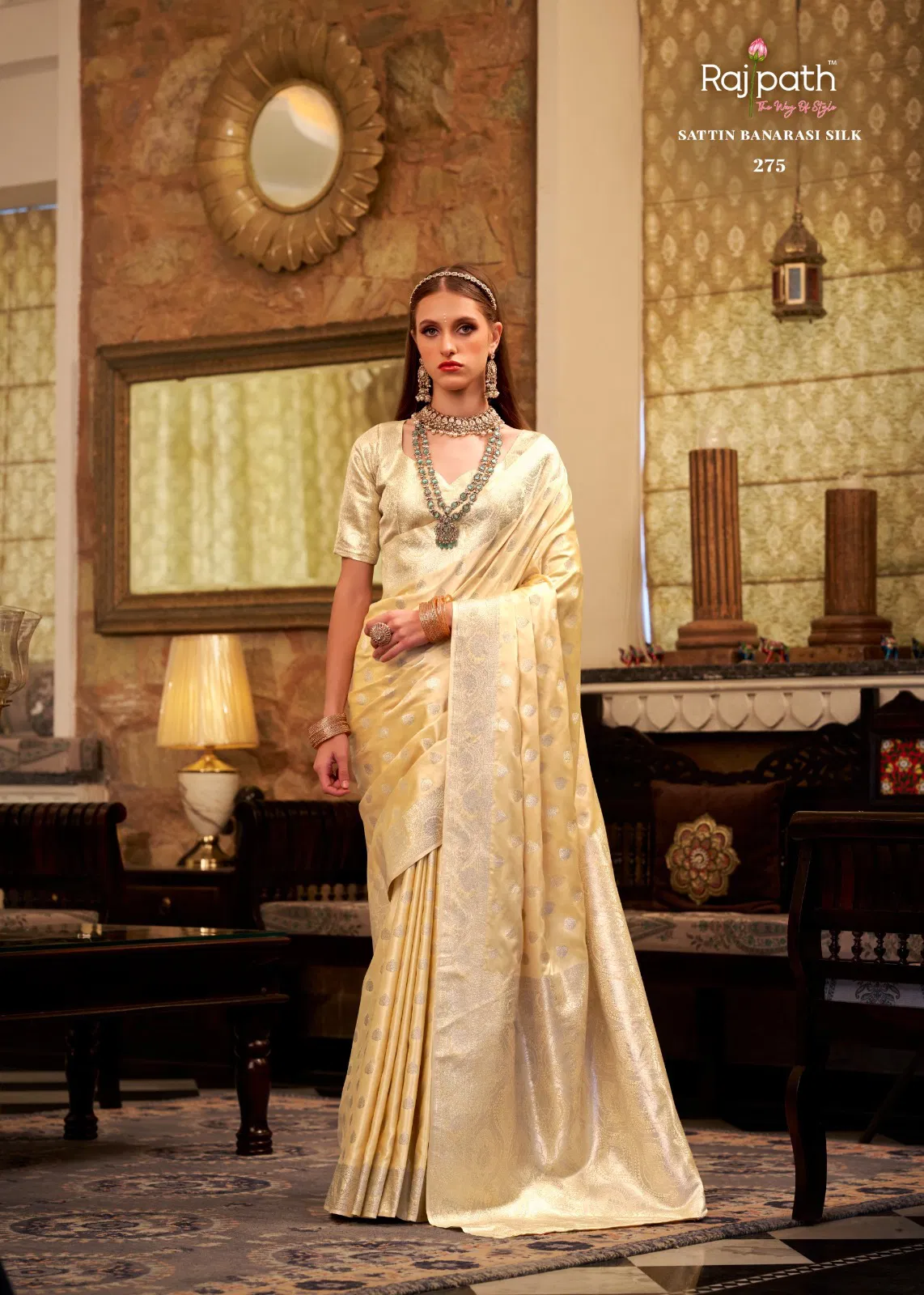 Shella Gold By Rajpath Soft Sattin Silk Saree Wholesale Clothing Suppliers In India